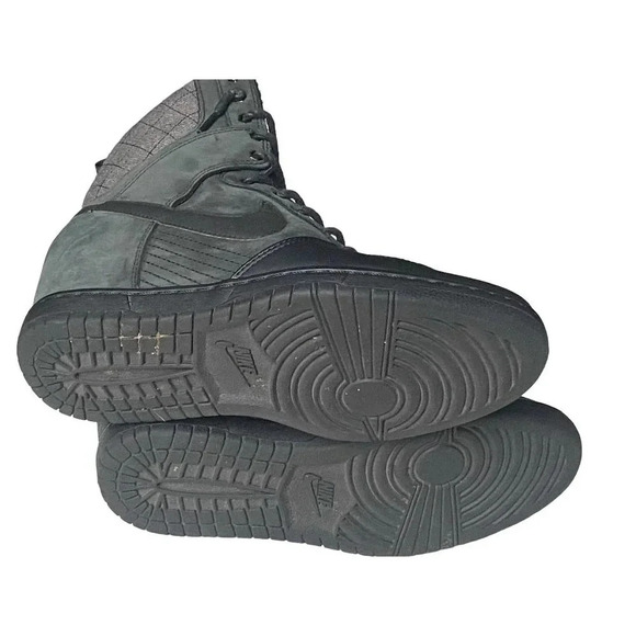 2013 Nike Dunk Sky High Womens US 8.5, UK 6 Black Gray Suede Wedge Sneaker Boot - Picture 4 of 13